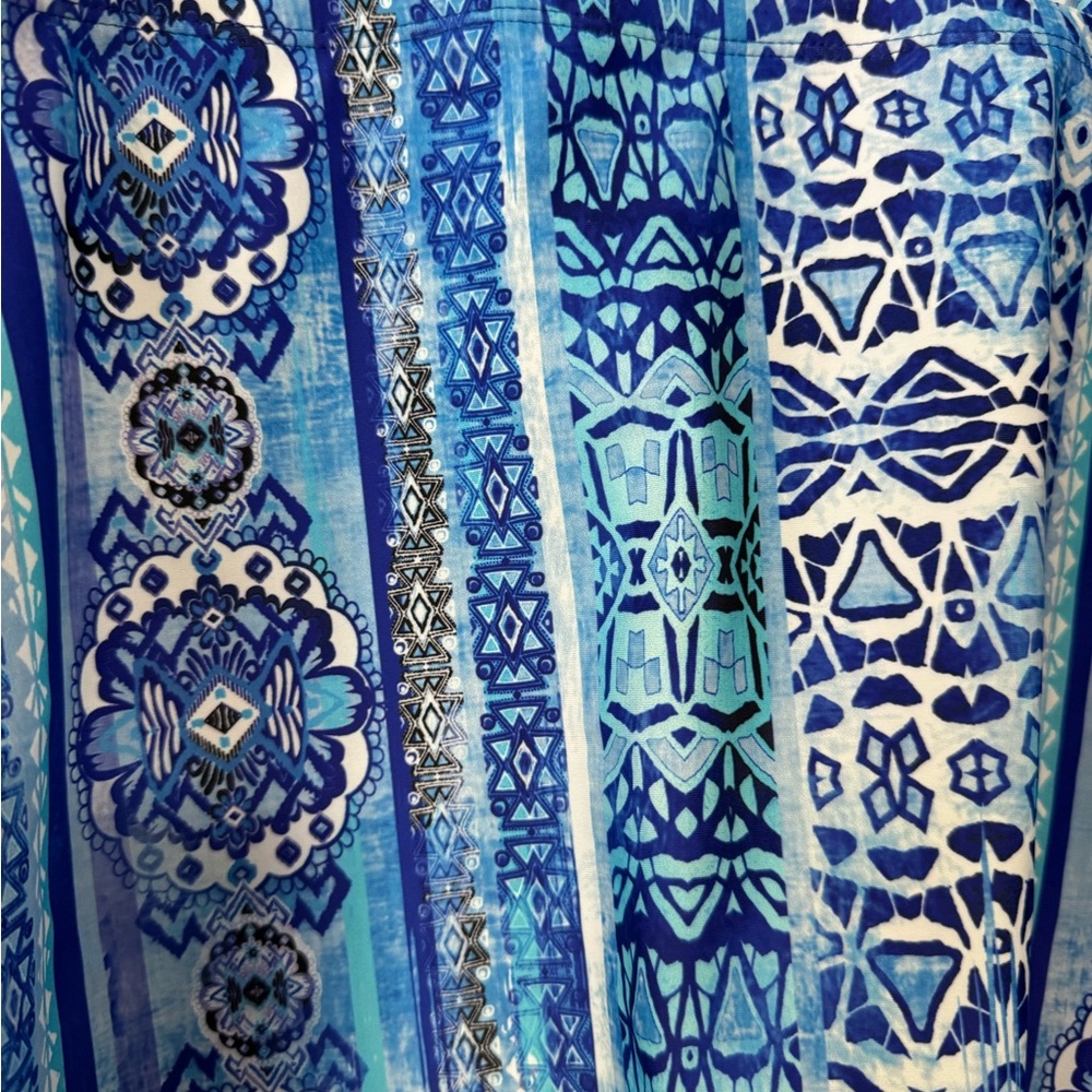 Swimsuits For All Blue Multi-Pattern Swim Top - Picture 3 of 6